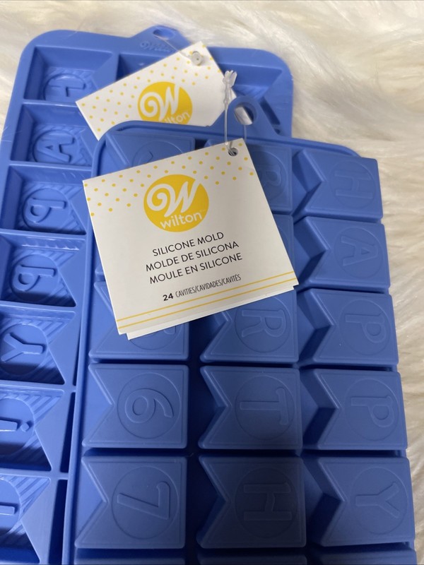 Wilton Happy Birthday Pennant Candy Silicone Mold New LOT OF 2 gallery