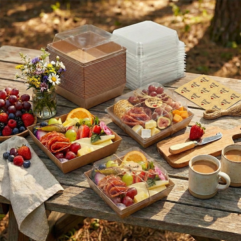 50 Pack Small Charcuterie Boxes with Clear Lids - To Go Paper Mini Charcuteri... gallery