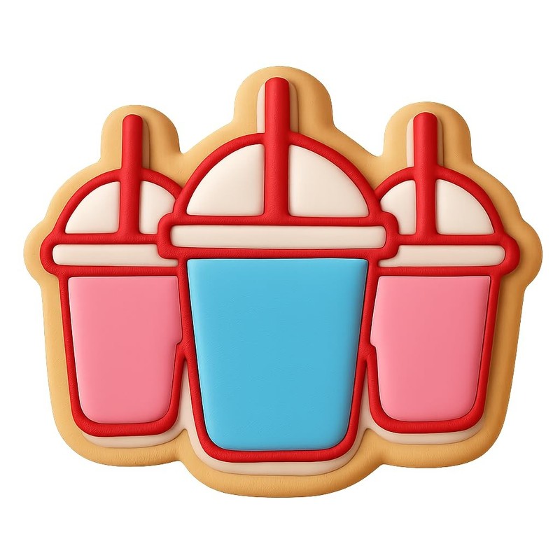 Bubble Tea Trio Cookie Cutter & Stamp, Fondant & Clay - 4x3.3 gallery