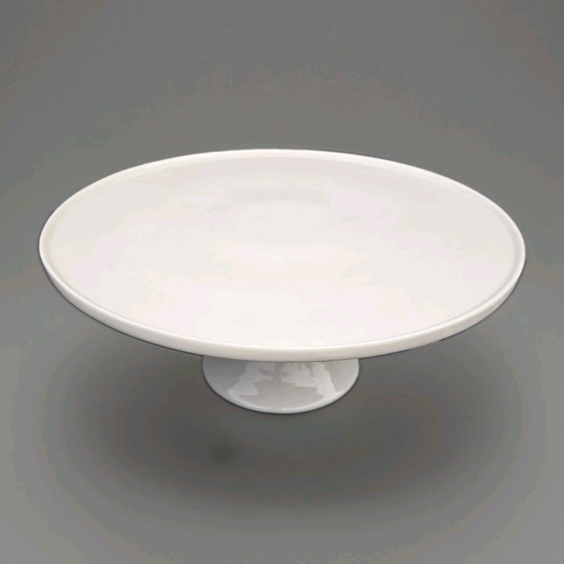 TableCraft 11.5" Ceramic Cake Stand White 4.5" Tall gallery