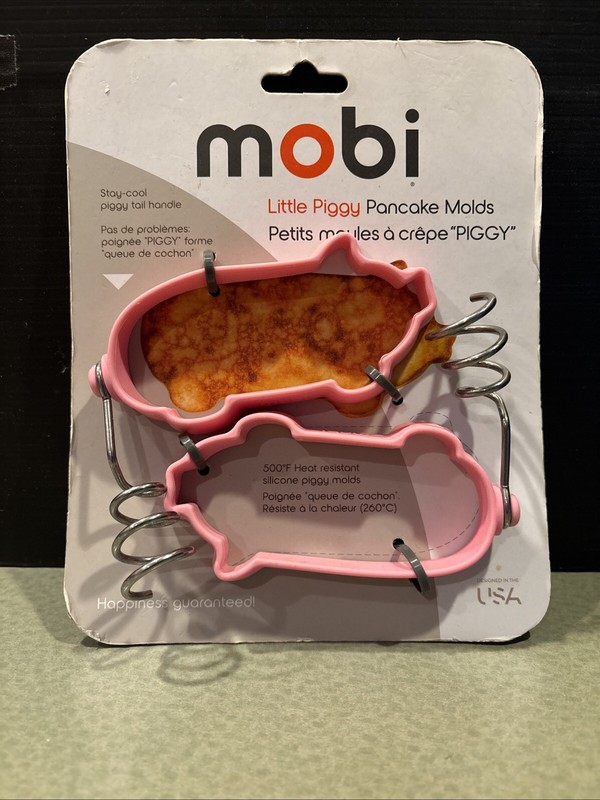35) NEW Mobi Little Piggy Pig Pancake Molds Egg Rings Silicone Molds