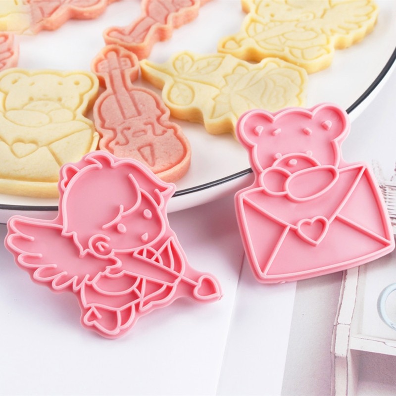 Wedding Style Cookie Biscuit Cutters 3D Frosting Cookie Fondants Plastic Moulds gallery