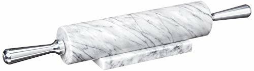 MARBLE ROLLING PIN with Aluminum Handles Non Stick Baking Tools White FOX RUN