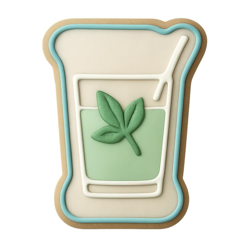 Vanilla Honey Mojito Cookie Cutter & Stamp, Fondant & Clay - 4x2.8 gallery