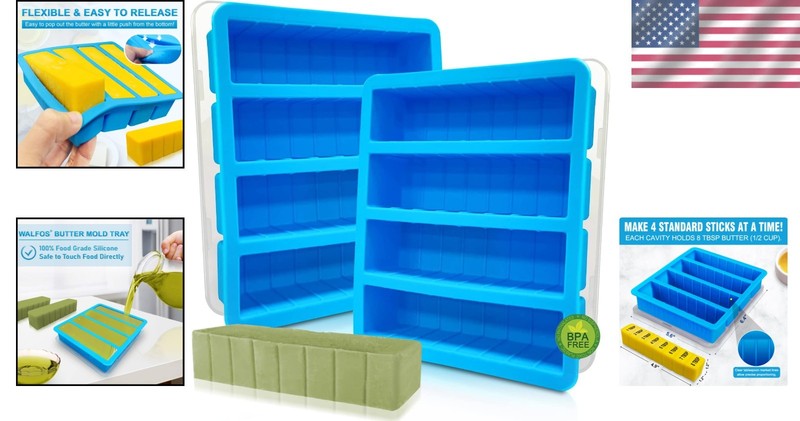 Versatile Silicone Butter Molds - 8 Tablespoon Capacity, Dishwasher Safe, 2 Pack gallery