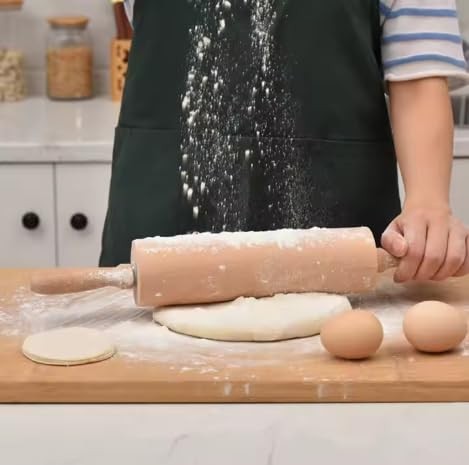 Classic Wooden Rolling Pin for Baking - 17-Inch Natural Beechwood Dough Rolle... gallery