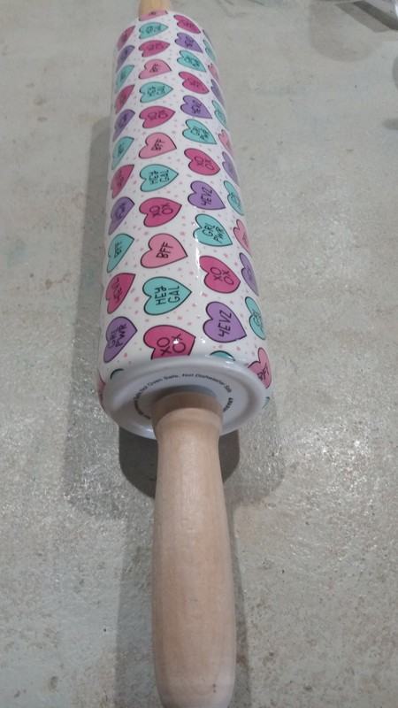 Bullseye Valentine’s Day Rolling Pin Candy Heart Ceramic Wood Target 2012 New gallery