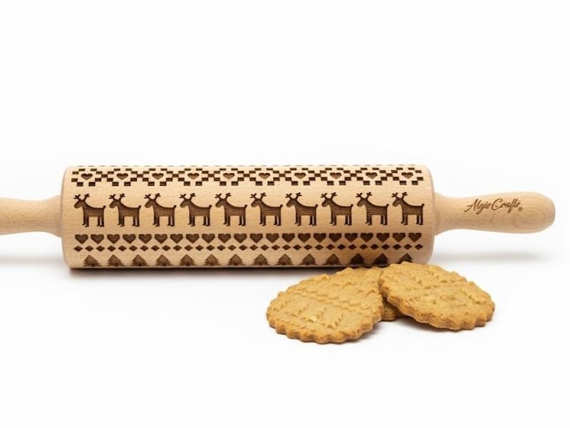 SCANDINAVIAN CHRISTMAS Embossing Rolling Pin Embossing Rolling Pin With Chris…