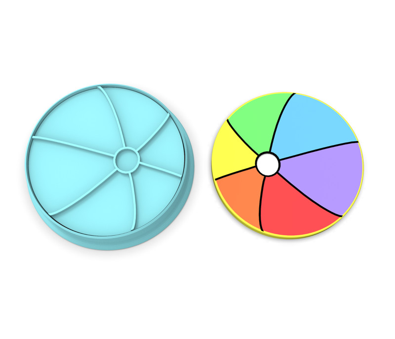 Beach Ball Cookie Cutter & Stamp | Pool Party Ocean Wave Sport Sand Blow Up