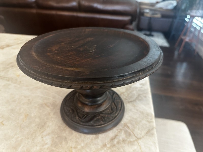Fitz and Floyd 6.75" H Wood Footed Serving Pedestal/Riser/Plant Holder Many Uses gallery