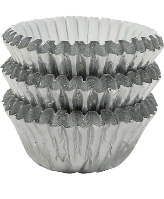 Regency Wraps Foil Baking Cups, 96 Mini Silver Laminated Greaseproof, Non-Stick
