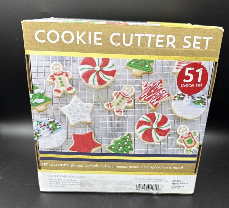 Nordic Ware Cookie Cutter Set 51 Pieces Plastic Shapes Symbols Holiday Etc. NIB gallery
