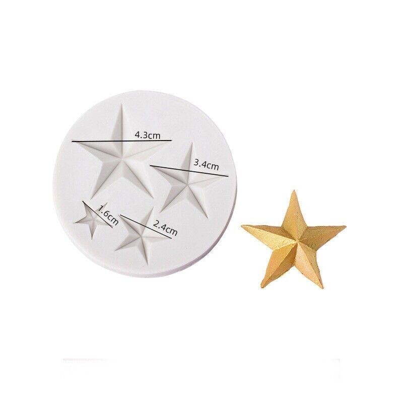 Chocolate Sugarcraft Baking Stars Fondant Mold Cake Sky Decor 3D Silicone Mould gallery