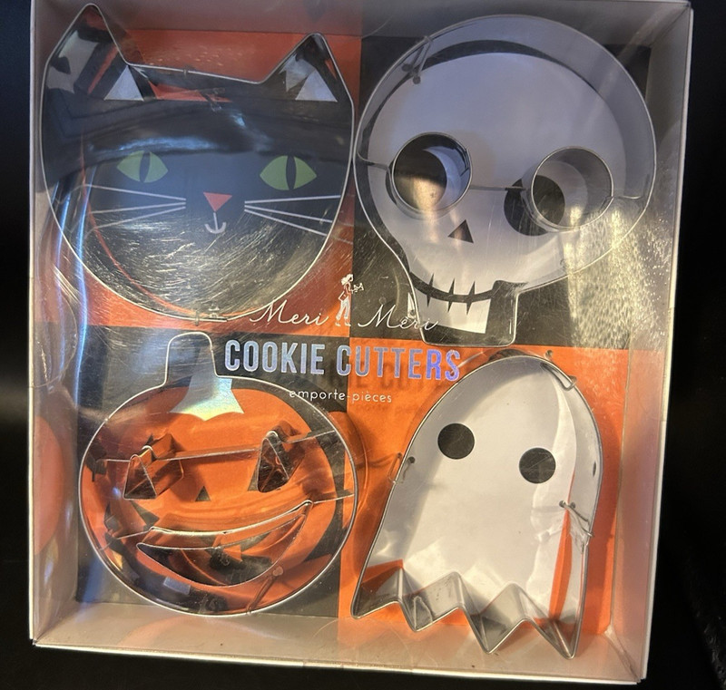 Meri Meri Boxed Set of 4 Halloween Cookie Cutters Never Opened Stainless Steel gallery