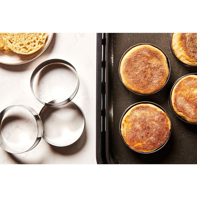 Baking Company English Muffin Rings, Stainless Steel, Round Set Of 12 For Coo... gallery