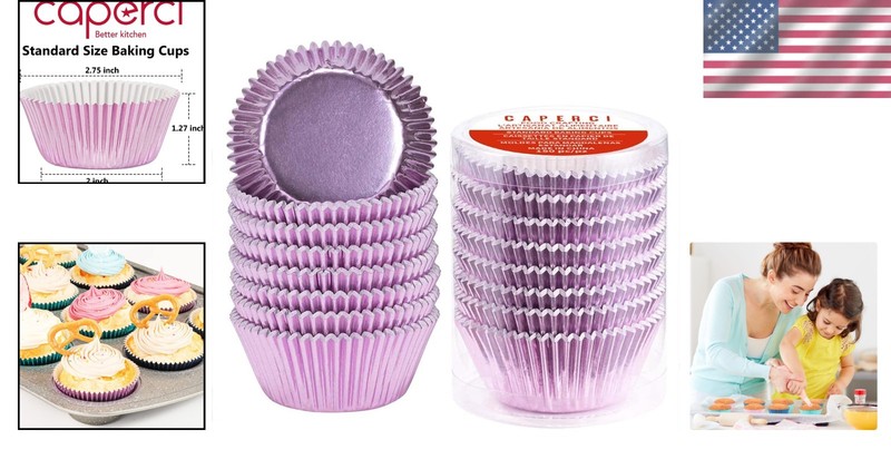 Elegant 150-Count Orchid Purple Foil Baking Cups for Weddings & Birthdays gallery