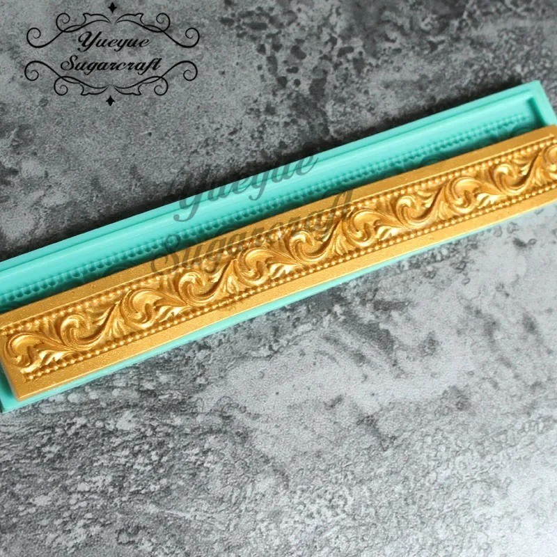 Baroque Scroll Border Silicone Mold Fondant Sugarcraft Cake Decorating Tool gallery