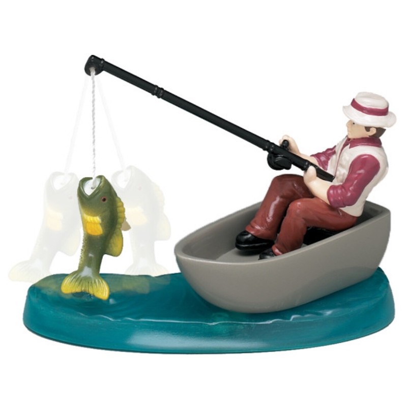 Fisherman with Magnetic Action Fish and Pine Trees Cake Topper Set DECOPAC NIP gallery