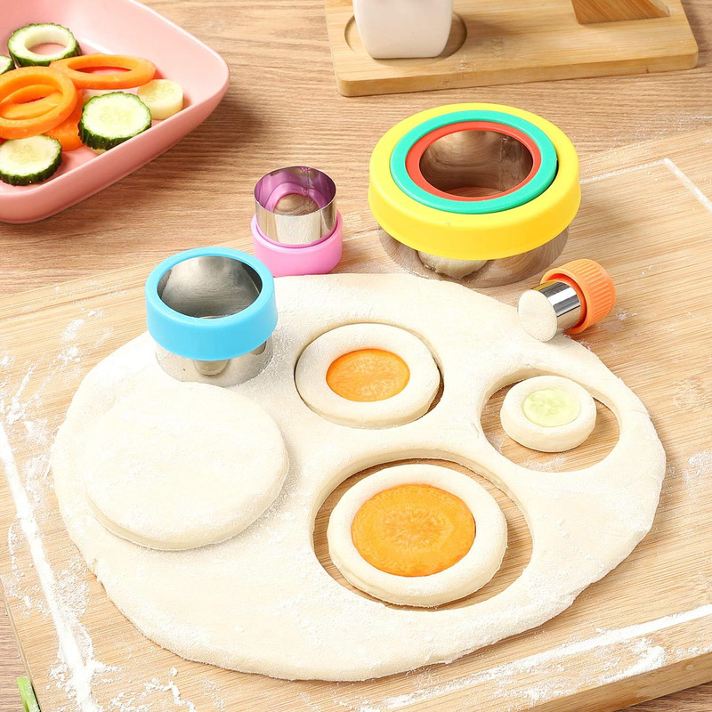 Juego Cortadores Galletas Redondos 6 Cortadores Pasteleria Circulares Graduados gallery