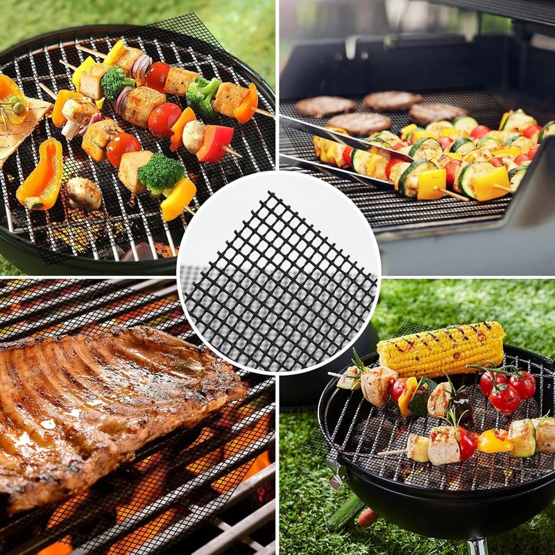 5 Pack Non-Stick Mesh Grill Mats 15.75x13" Outdoor BBQ Reusable Gas Charcoal gallery