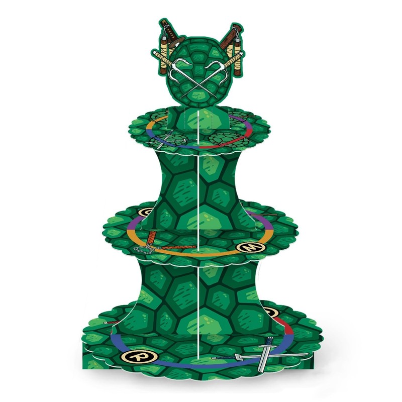 3-Tier Turtle Theme Cupcake Stand – Cardboard Cake Holder Dessert Display Sta…