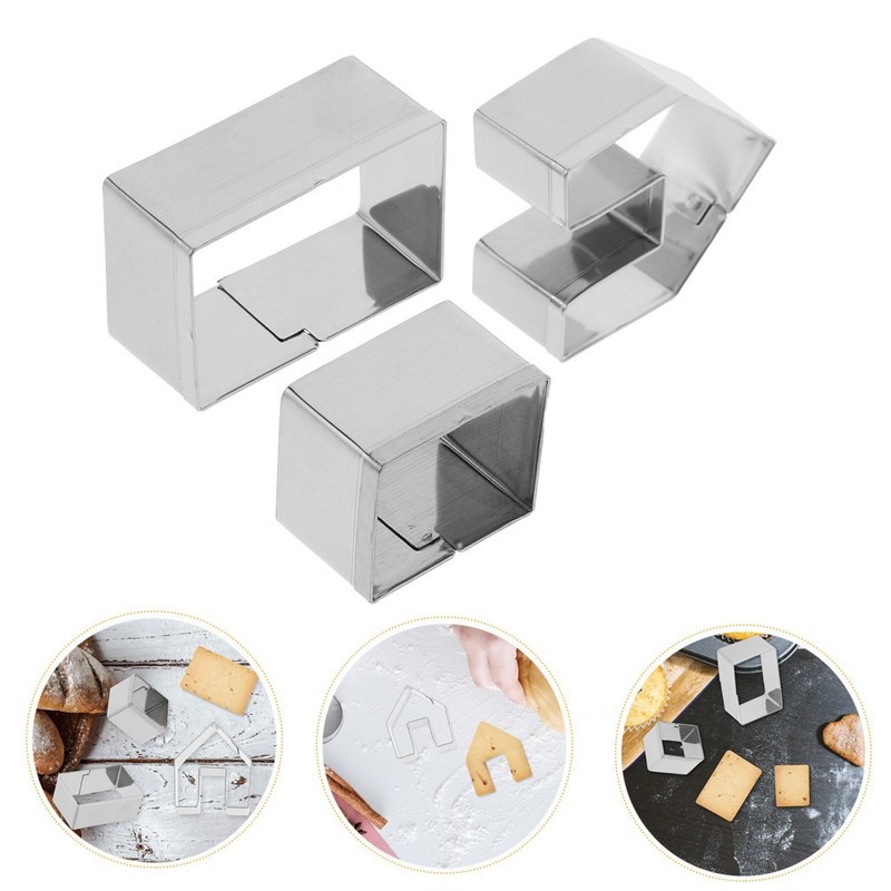 3 Pcs Gingerbread House Baking Mold Mini Cookie Kit Mould Making