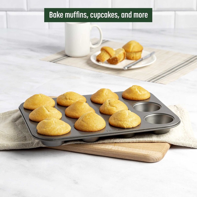 Goodful Nonstick Muffin Pan Set Heavy Duty Carbon Steel Quick Release Coating gallery