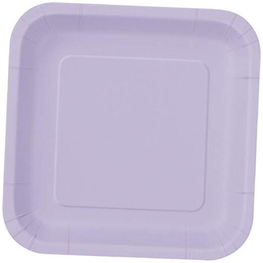 Lavender Solid Square Dessert Plates – 7″ (Pack of 16) – Premium Quality – 7″,