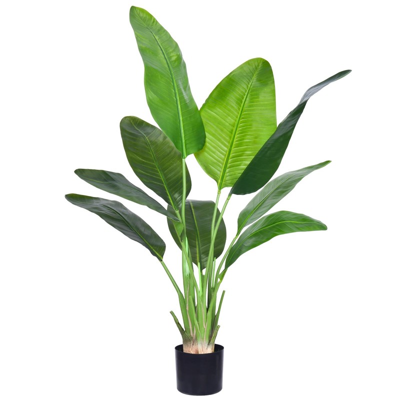 Haihong Artificial Bird Of Paradise Plant Fake Tree Realistic Leaves And