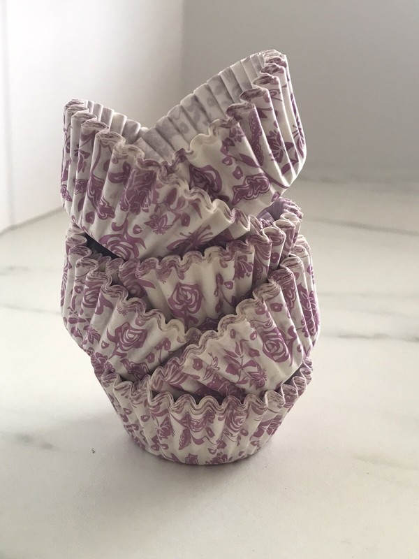150 Pcs White Purple Floral Butterfly Mini Cupcake Liners Baking Cups Candy Cup gallery