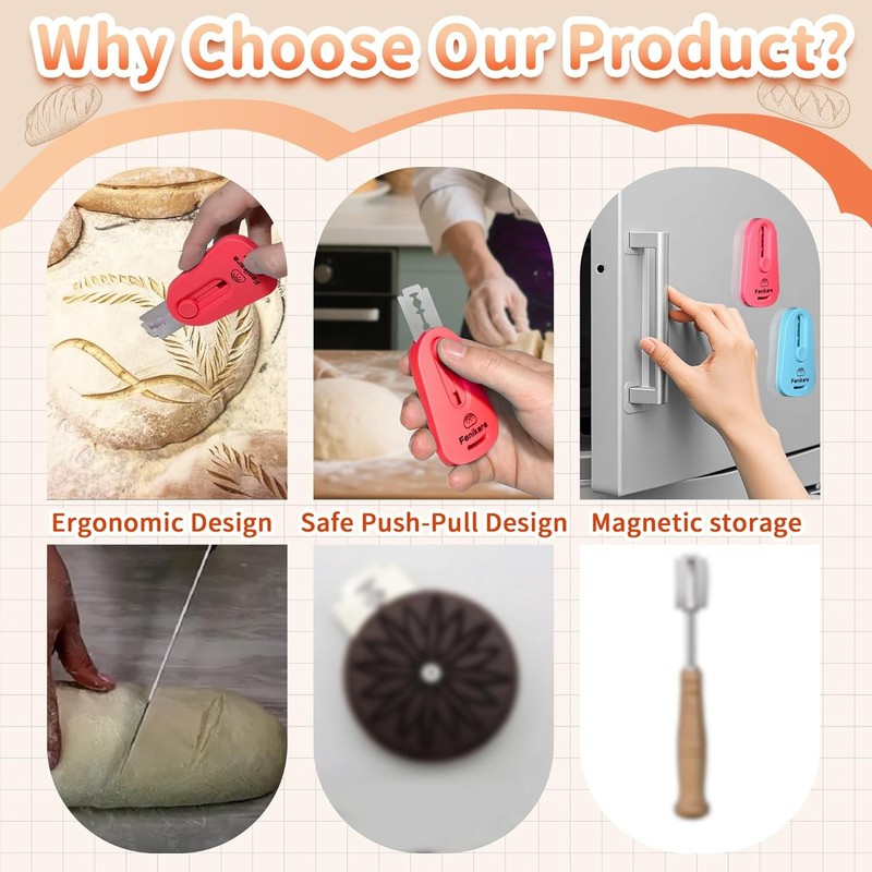 2PCS Upgraded Magnetic Sourdough Scoring Tool & Versatile Bread Scoring gallery