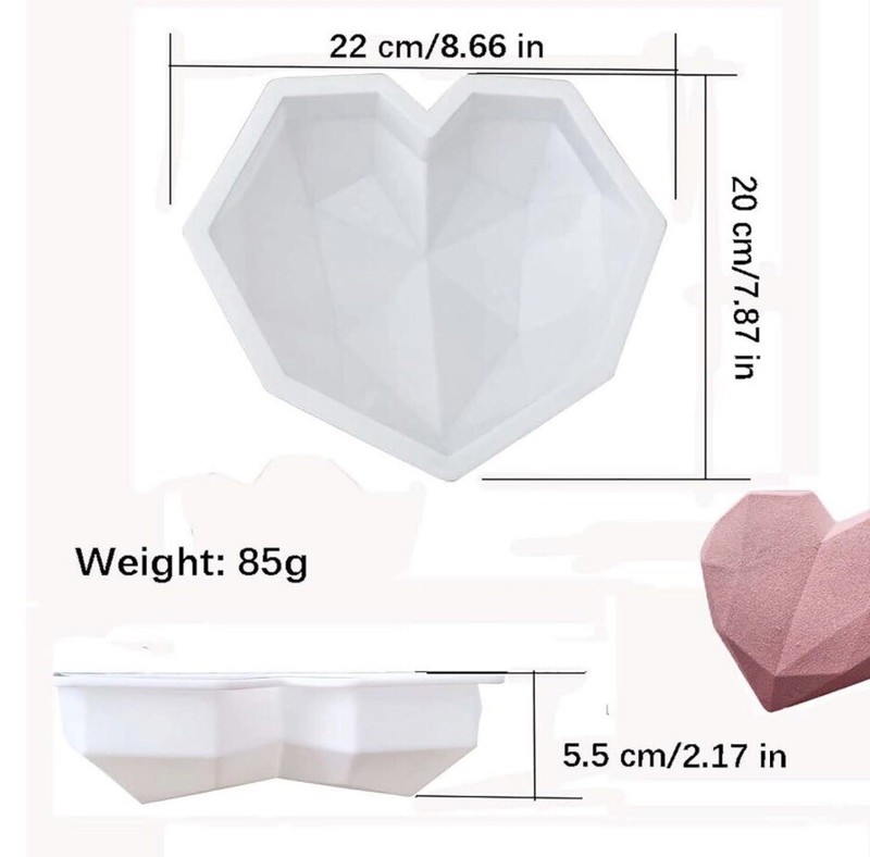 Diamond Heart Shaped Baking or Candy Form With Wooden Hammers NEW Medium Size gallery
