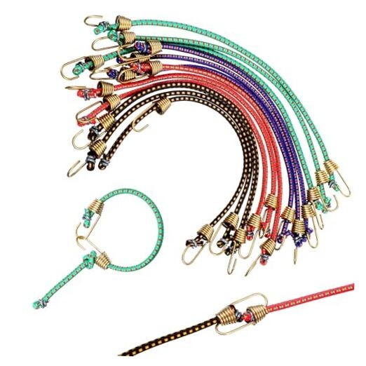 12 PCS Small Bungee Cords with Hooks, 10 Inch Adjustable Mini Bungee Cords gallery