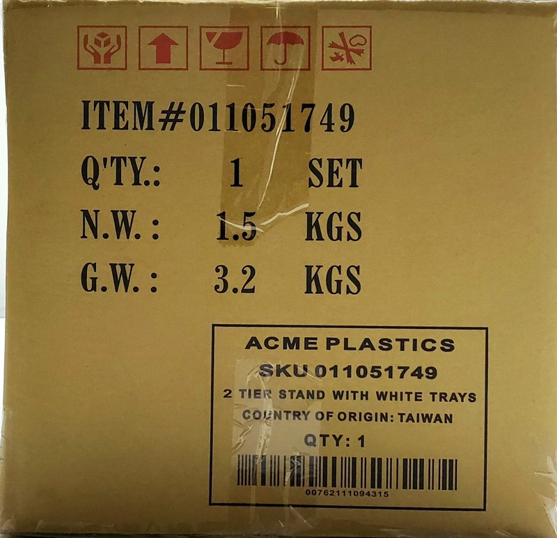 Acme Plastics 2 Tier Stainless Steel Display Stand With White Trays All Occasion gallery