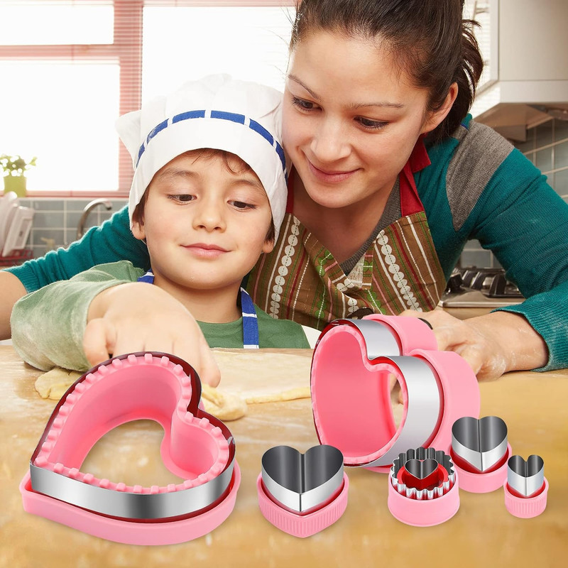 Heart Cookie Cutters Set,6 Pcs Uncrustables Maker Bread Cutters Heart Shapes DIY gallery