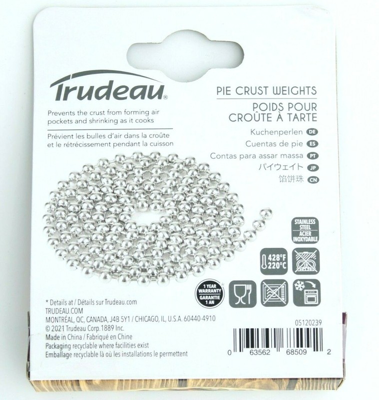 Trudeau Pie Crust Weights, Stainless Steel Baking Beads for Pie Crusts, Silver gallery