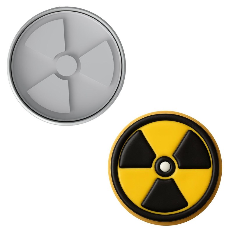 Mighty Gadget Biohazard Radiation Cookie Cutter & Stamp Set 4×4″ (Random Color)