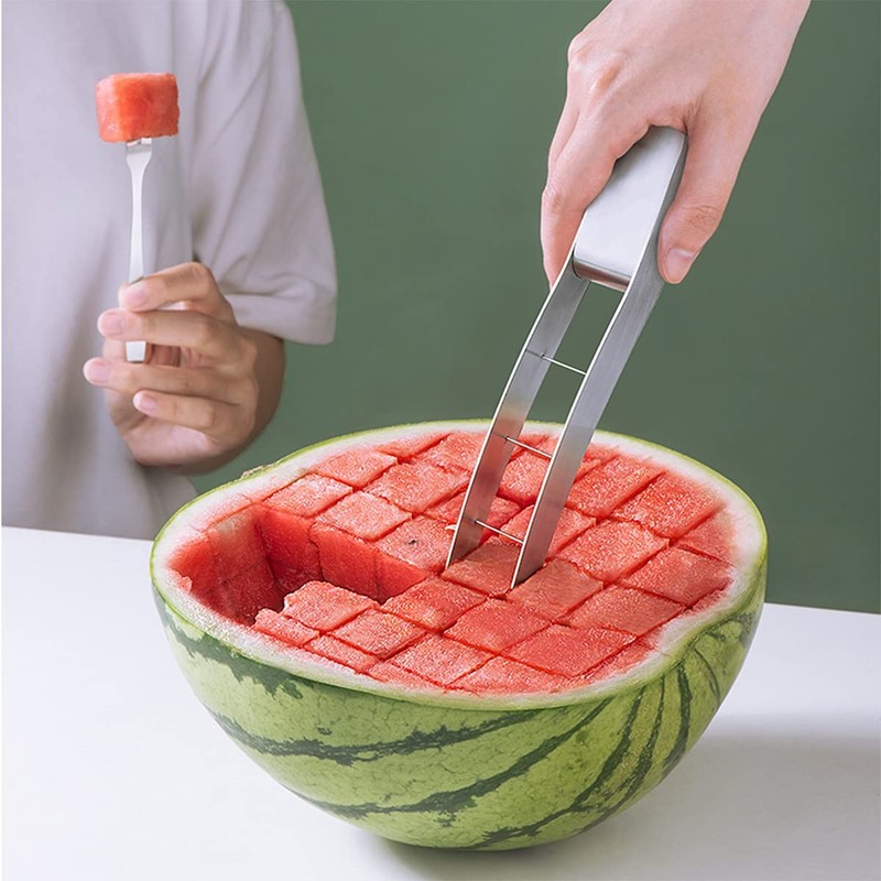 Watermelon Cutter Slicer,Stainless Steel Cutter, Silver gallery
