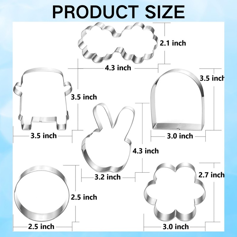 Large Groovy Cookie Cutter Set-6 Piece-VW Van, Peace Hand, Daisy, Floral Sunn... gallery