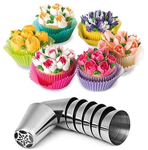 Russian Piping Tips Cake Decorating Complete Set, WOWDECOR 24pcs Baking gallery