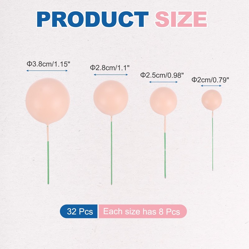 32Pcs Foam Balloons, Cupcake Insert Cake Toppers Cakes Decoration, Matte Pink gallery