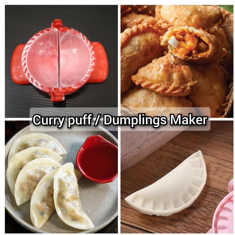 2 pcs Curry Puff Karipap Samosa Pastel Dumpling Press Mould Maker 9.5cm Diameter gallery