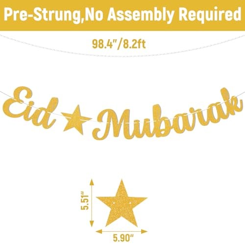 Eid Mubarak Banner - Happy Eid Decor, Ramadan Mubarak Decor, Muslim Islamic gallery