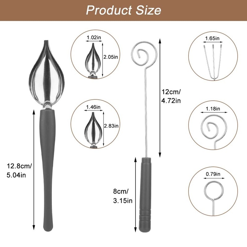 Chocolate Dipping Tool Set,2Pcs Drawing Decorating Spoon+3Pcs Candy Dipping T... gallery
