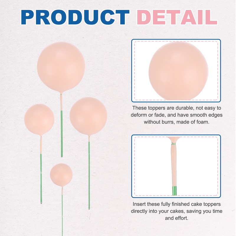 32Pcs Foam Balloons, Cupcake Insert Cake Toppers Cakes Decoration, Matte Pink gallery