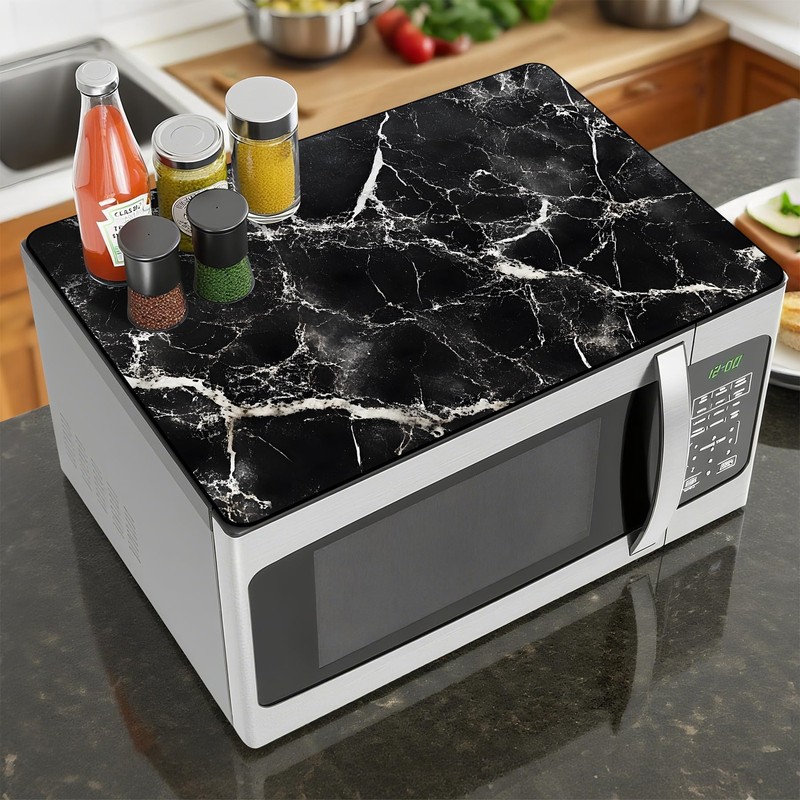 Microwave Mat Cover, Heat Resistant Non-Slip Counter 18″L x 14″W, Black