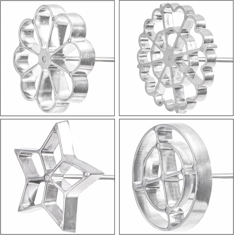 6 Pack Bunuelos Molds with Handles, Rosette Timbale Iron Set with 2 Interchangea gallery