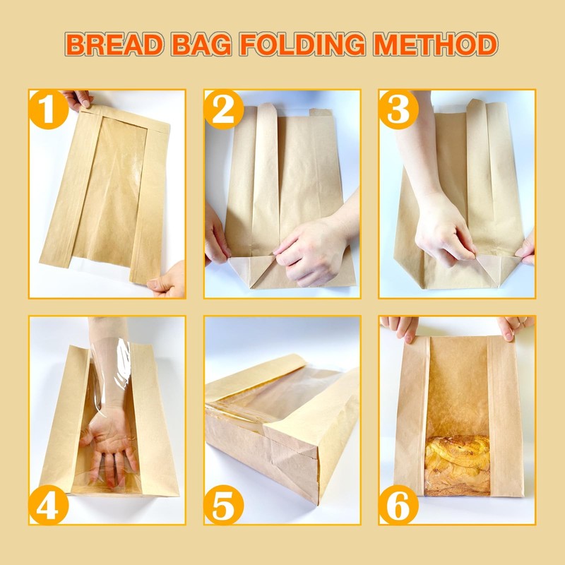 15.7x10.2x5.1in Extra Large Paper Bread Bags for Homemade Bread with Window&S... gallery