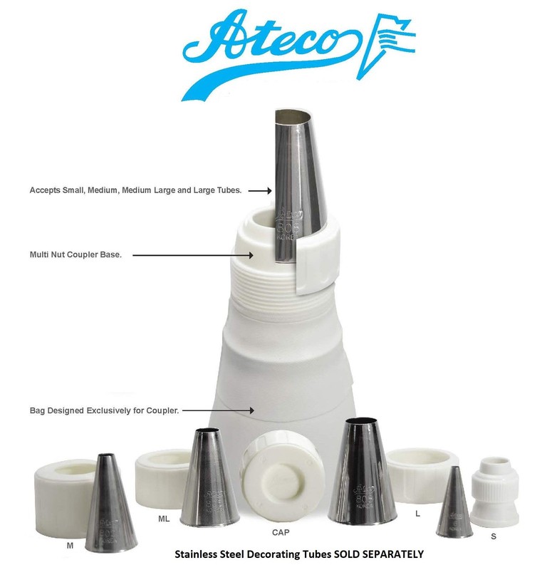 Universal Pastry Coupler and Cap Set | 7 Piece Set | Works with 250 decoratin... gallery
