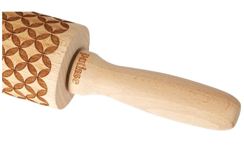 NEW - Patisse European Wooden Decorative Rolling Pin Embossed Diamond Pattern gallery